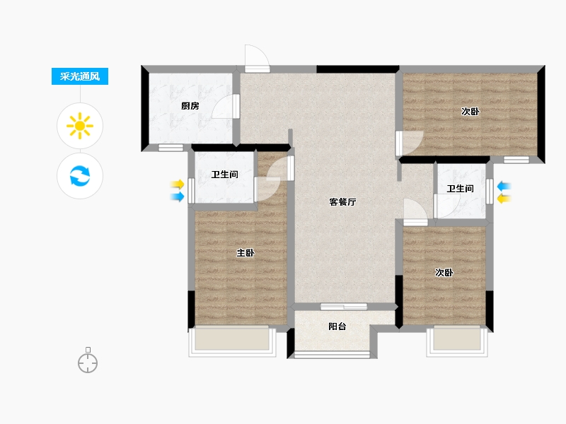 河南省-南阳市-建业森林半岛4期·天悦-91.99-户型库-采光通风