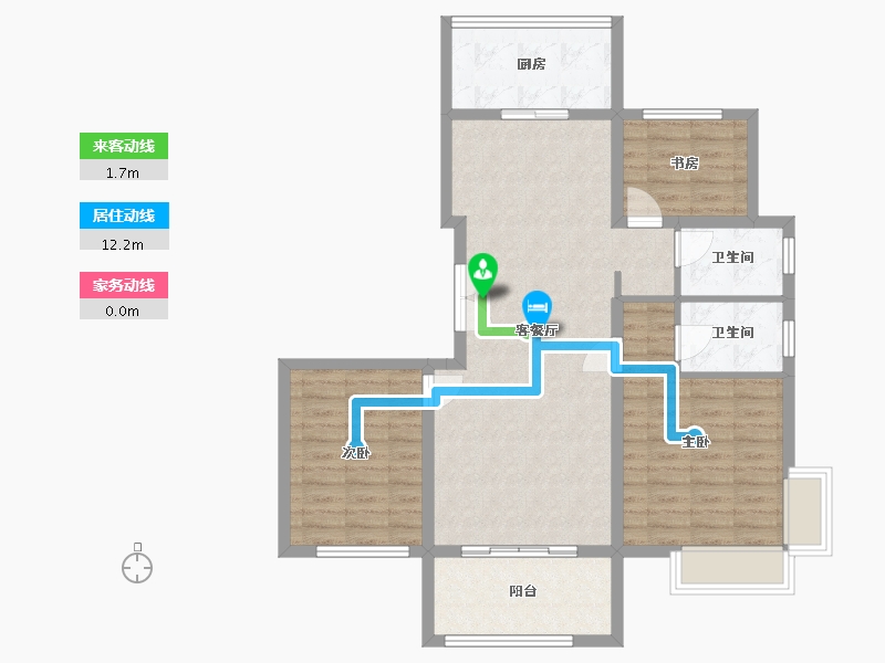 安徽省-黄山市-祁红·诚瑞华庭-91.59-户型库-动静线