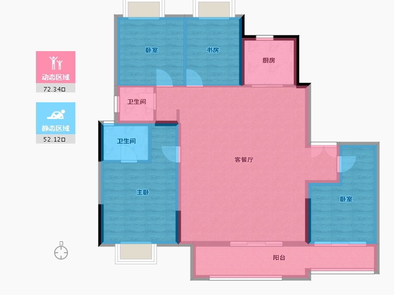 四川省-成都市-中旅千川阅-112.88-户型库-动静分区