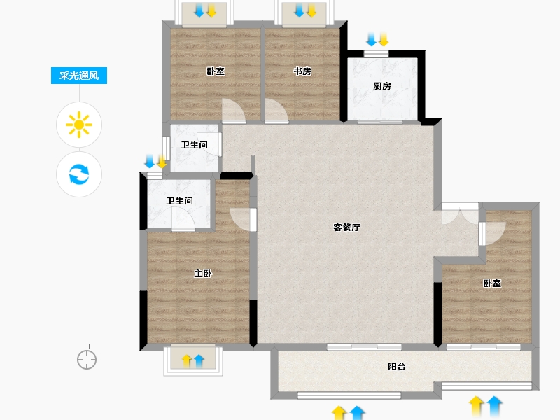 四川省-成都市-中旅千川阅-112.88-户型库-采光通风