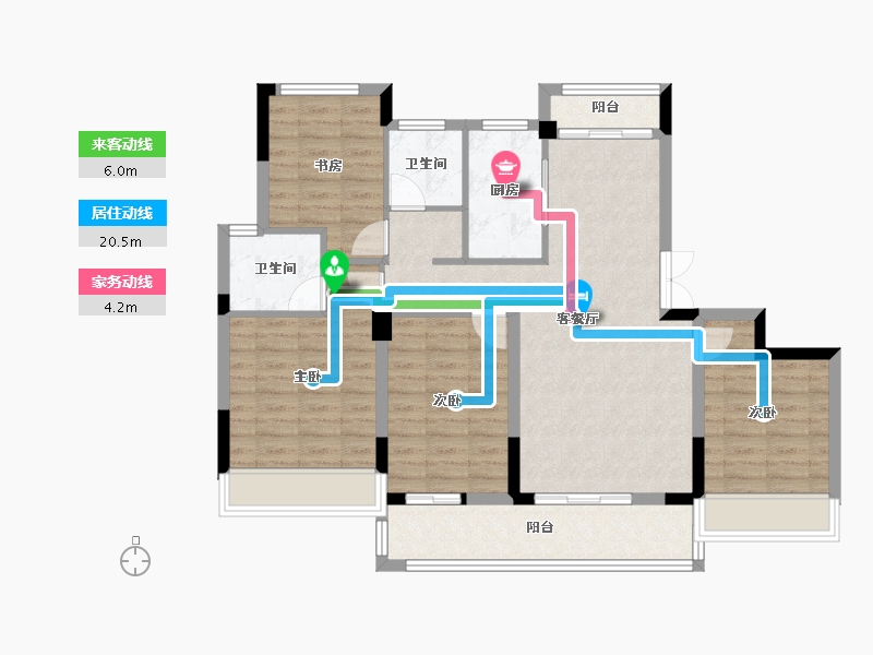 浙江省-嘉兴市-鸿翔百盛东望金邸-99.47-户型库-动静线