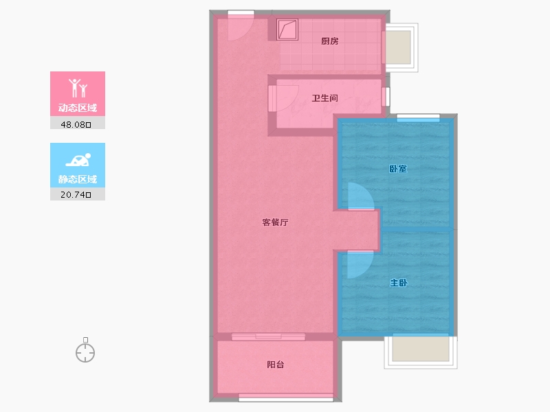 湖北省-武汉市-高科世茂十里星河-60.68-户型库-动静分区