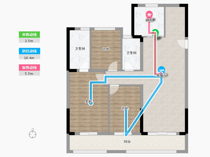 福建省-泉州市-龙湖椿实春江天越-103.21-户型库-动静线