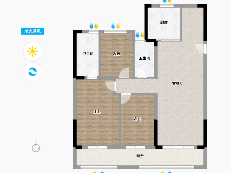 福建省-泉州市-龙湖椿实春江天越-103.21-户型库-采光通风