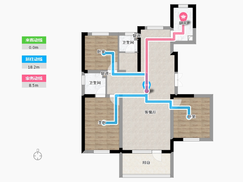 河北省-邢台市-龙门御府-87.83-户型库-动静线