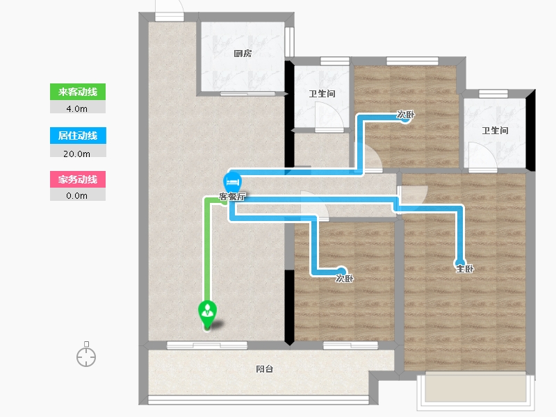 浙江省-嘉兴市-鸿翔百盛东望金邸-88.73-户型库-动静线