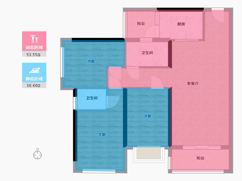 广东省-惠州市-德威花园-80.26-户型库-动静分区