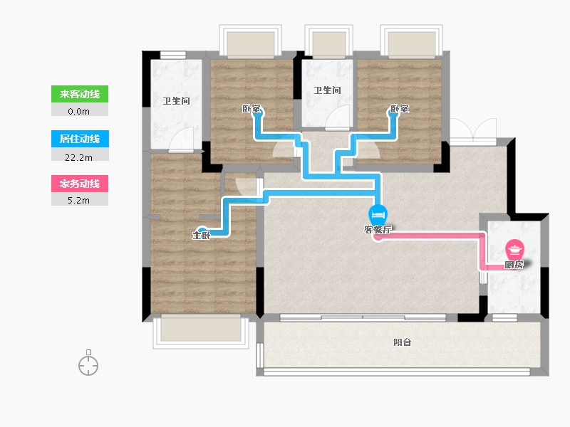 重庆-重庆市-科学城凤玺台-95.99-户型库-动静线