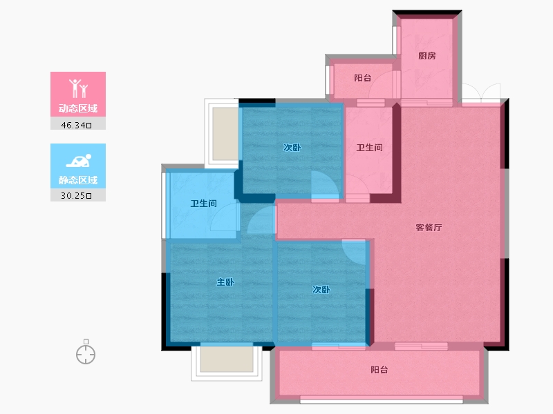 四川省-成都市-望庭学苑-67.57-户型库-动静分区