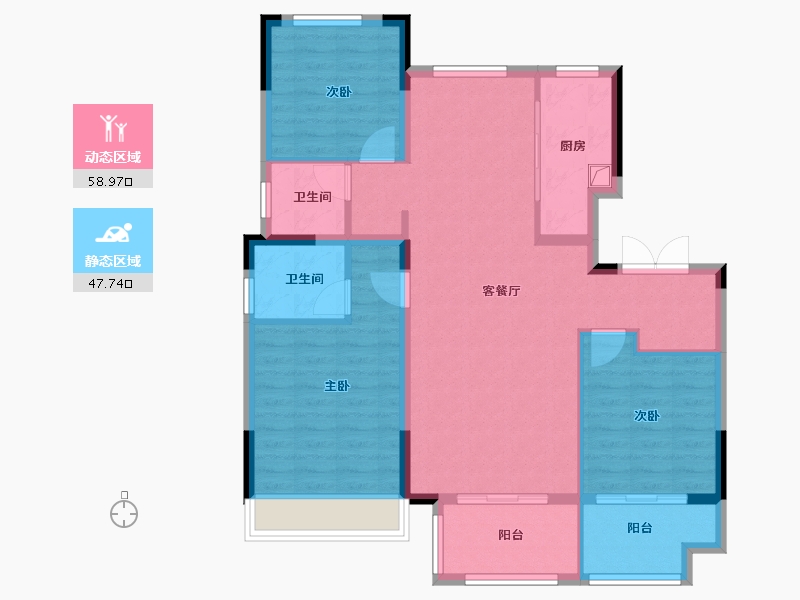 安徽省-池州市-昌盛·翰林学府-96.00-户型库-动静分区