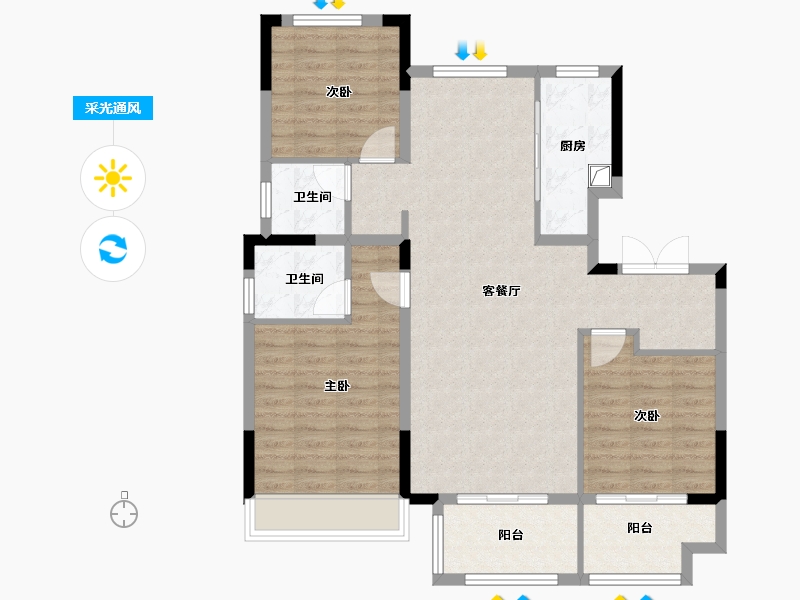 安徽省-池州市-昌盛·翰林学府-96.00-户型库-采光通风