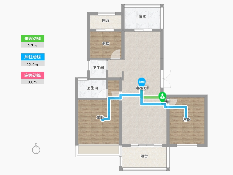 安徽省-黄山市-祁红·诚瑞华庭-89.44-户型库-动静线