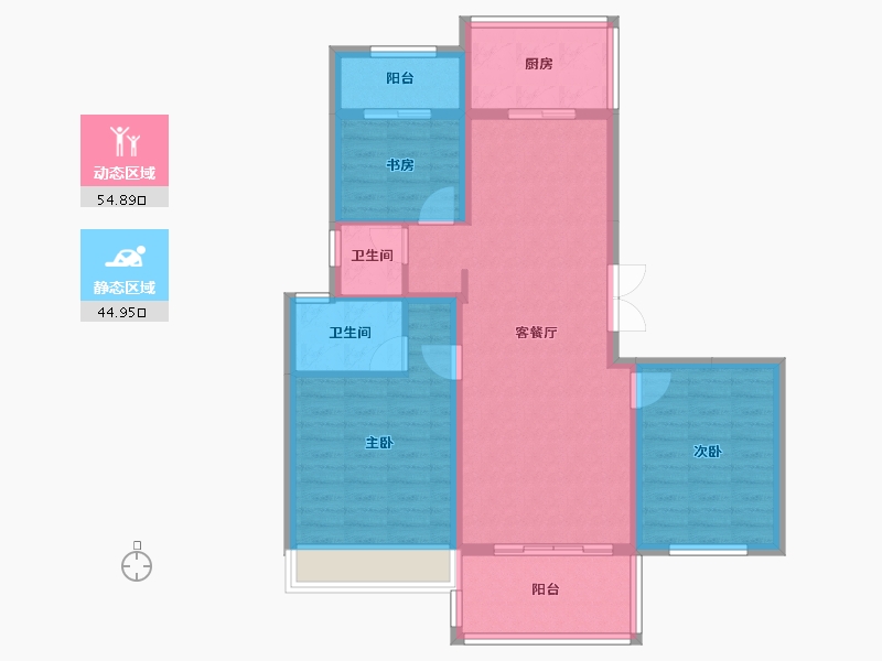 安徽省-黄山市-祁红·诚瑞华庭-89.44-户型库-动静分区