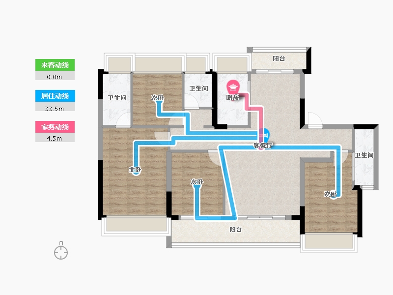 广东省-东莞市-华侨城天鹅堡-105.46-户型库-动静线