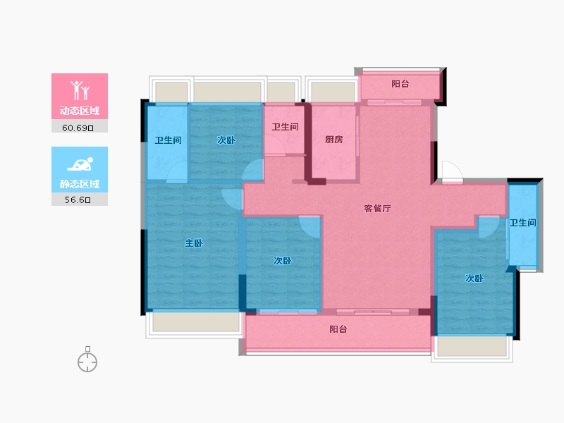 广东省-东莞市-华侨城天鹅堡-105.46-户型库-动静分区