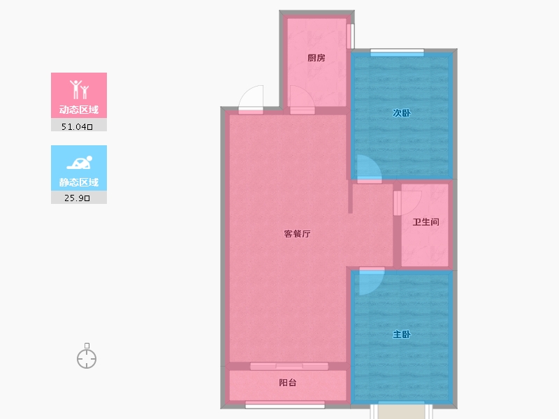 河北省-保定市-汇元玖號院-68.51-户型库-动静分区