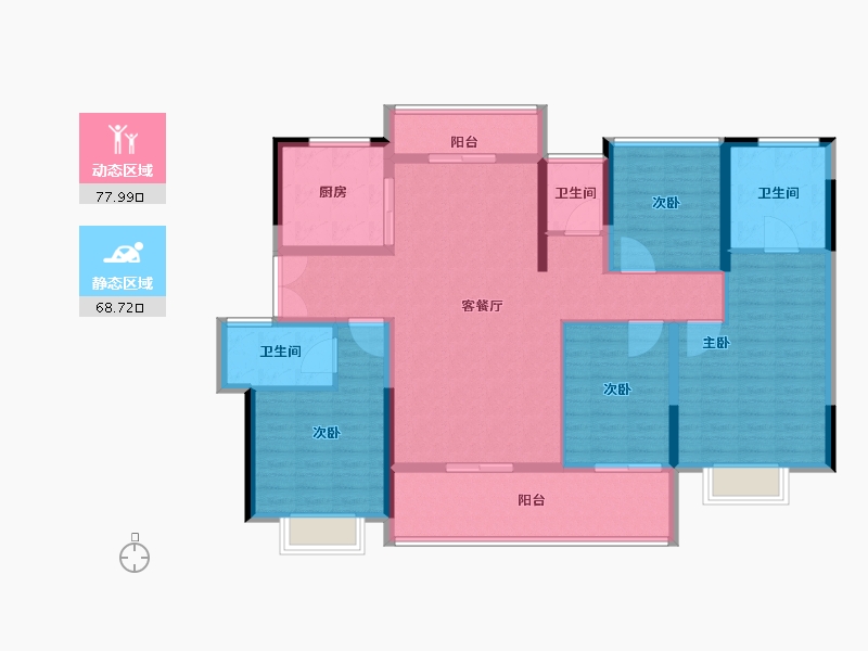 广东省-广州市-雅居乐海伦堡溪境花园-132.01-户型库-动静分区