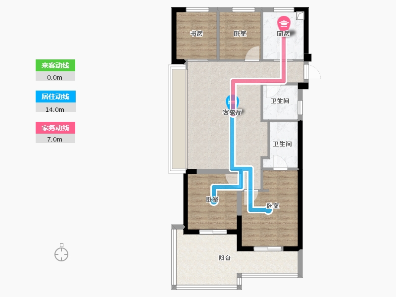 浙江省-温州市-未来城壹号-88.99-户型库-动静线