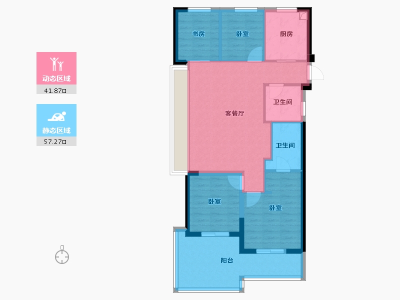 浙江省-温州市-未来城壹号-88.99-户型库-动静分区