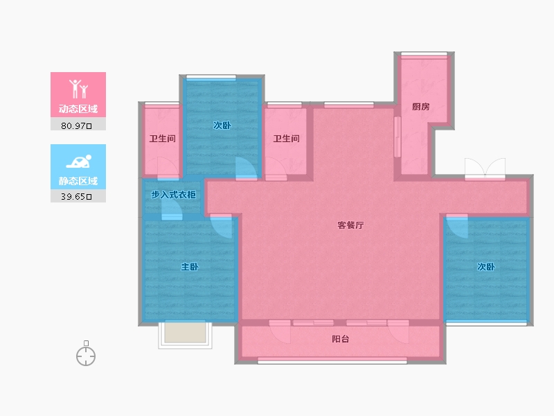 重庆-重庆市-华创•文华府-107.70-户型库-动静分区