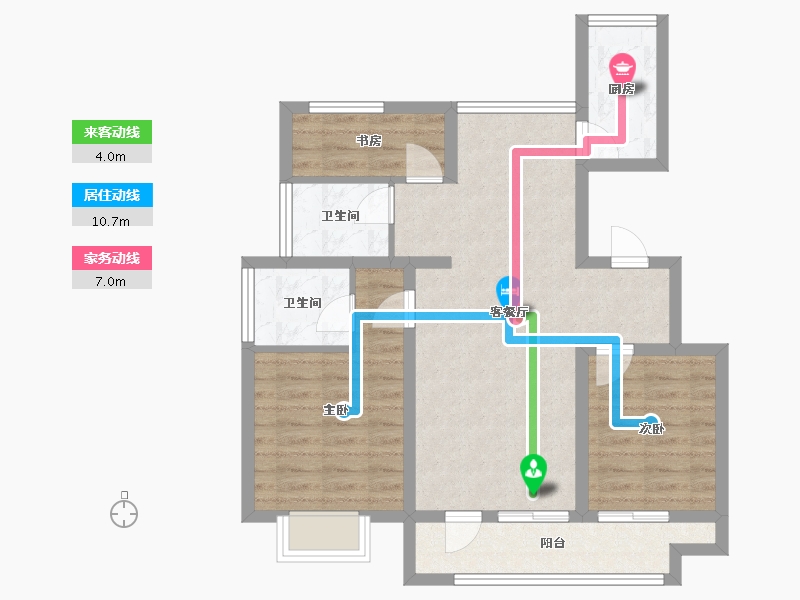 重庆-重庆市-华创•文华府-75.70-户型库-动静线