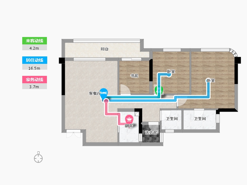 重庆-重庆市-巴南新鸥鹏巴川府-79.68-户型库-动静线