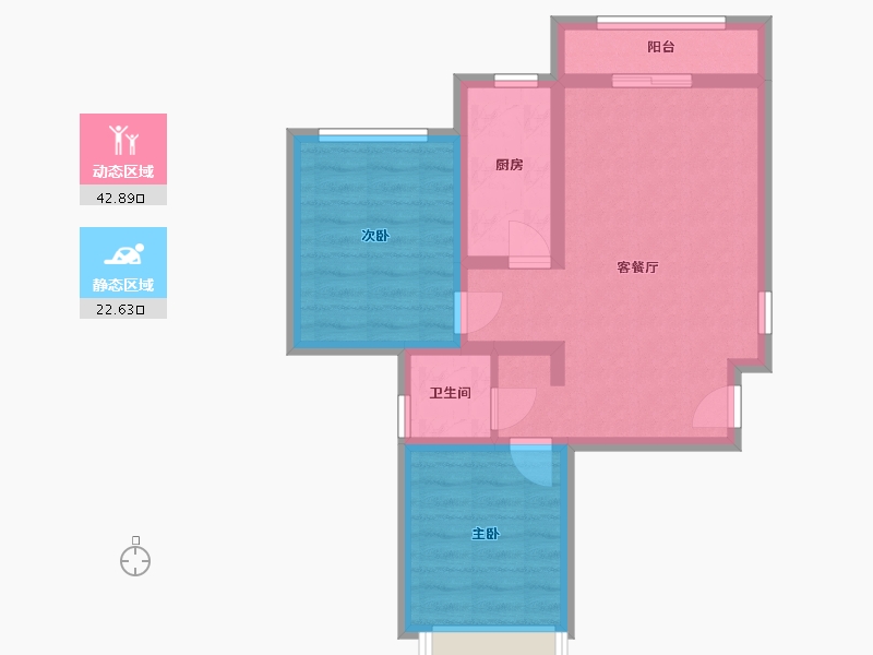 河南省-南阳市-浩创·伏牛山-57.41-户型库-动静分区