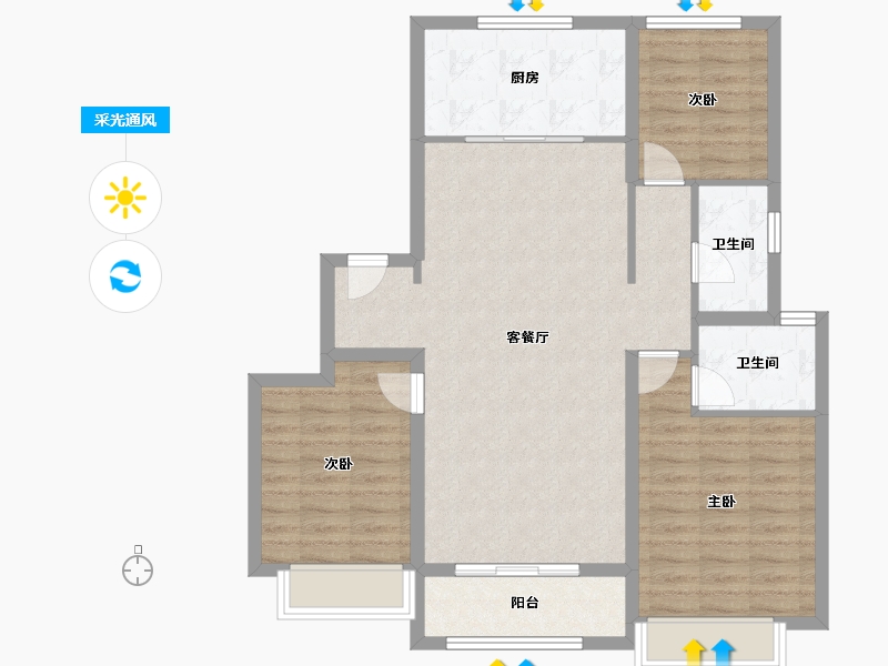 河北省-保定市-云海世家-94.18-户型库-采光通风