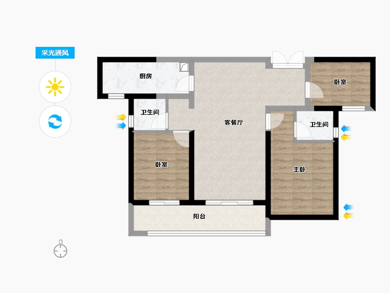 陕西省-西安市-御锦城-79.21-户型库-采光通风