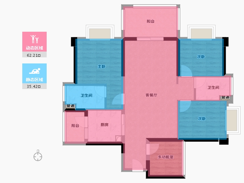 广东省-湛江市-中澳时代广场-87.00-户型库-动静分区