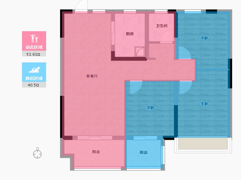 安徽省-池州市-昌盛·翰林学府-84.00-户型库-动静分区