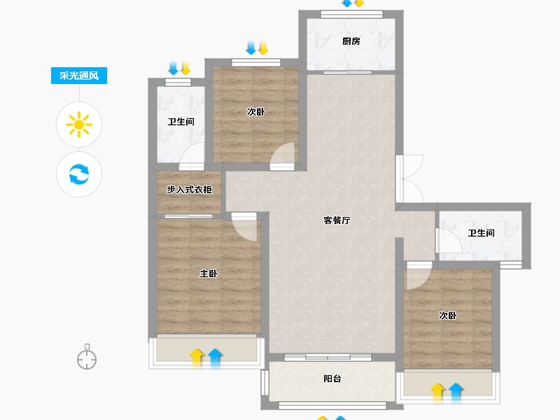 山西省-运城市-鸿泰学府-102.40-户型库-采光通风