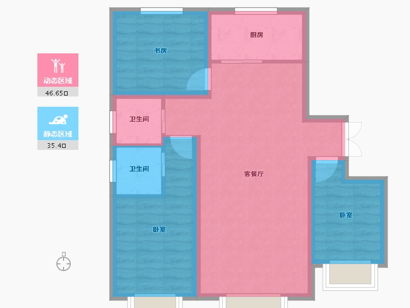 新疆维吾尔自治区-乌鲁木齐市-阳光康城-73.22-户型库-动静分区