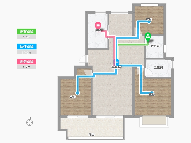 浙江省-宁波市-浩璟府-85.00-户型库-动静线