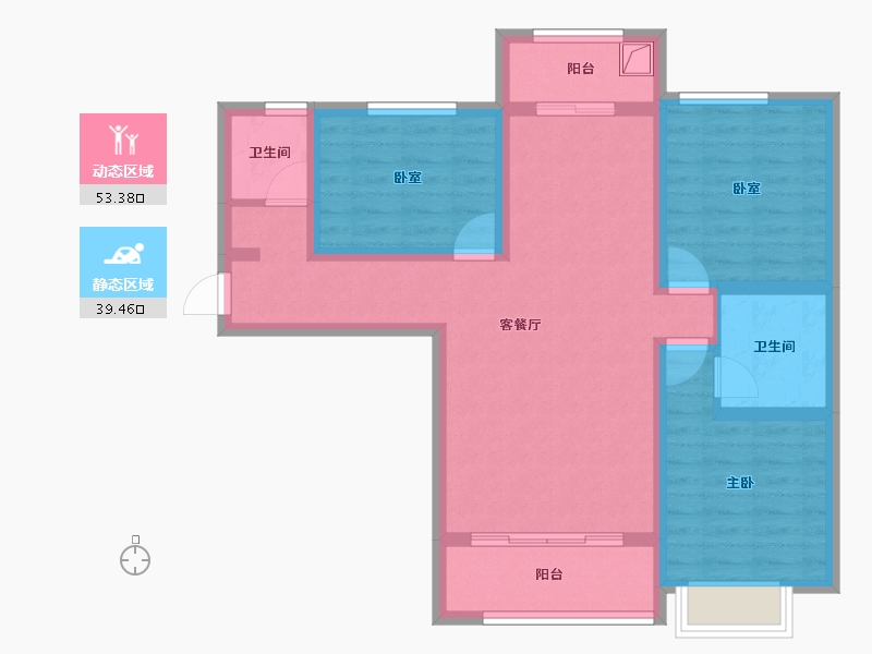 甘肃省-定西市-广银时代城-81.30-户型库-动静分区