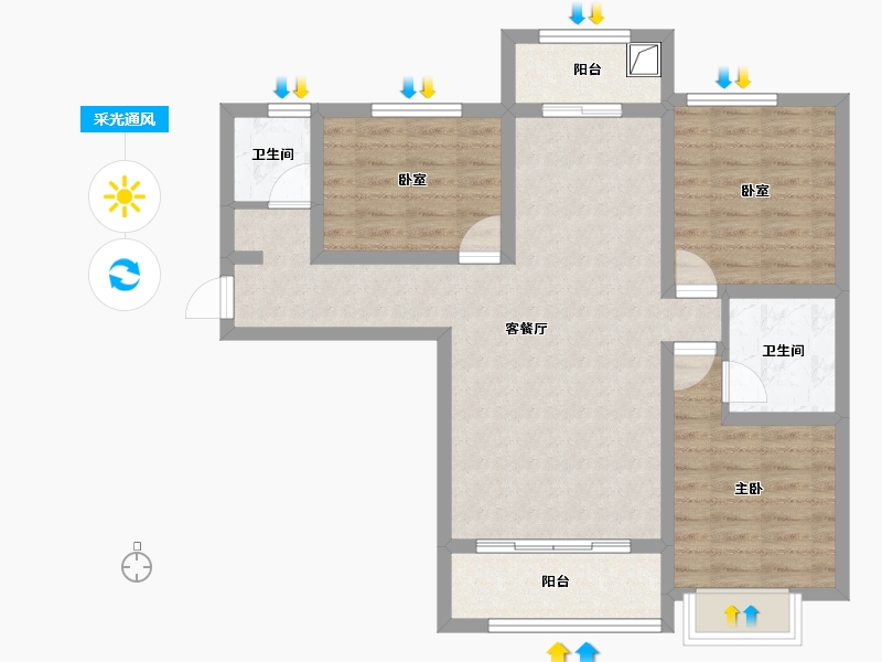 甘肃省-定西市-广银时代城-81.30-户型库-采光通风