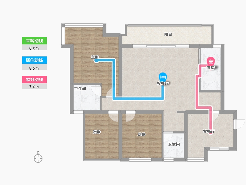 四川省-绵阳市-璟上江澜璟园-91.00-户型库-动静线