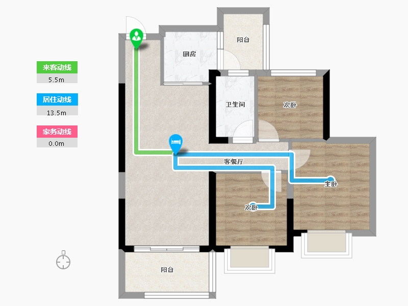 云南省-昆明市-邦泰花园城-67.34-户型库-动静线