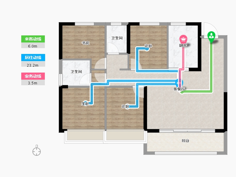 江苏省-南京市-创维·文悦府-103.99-户型库-动静线