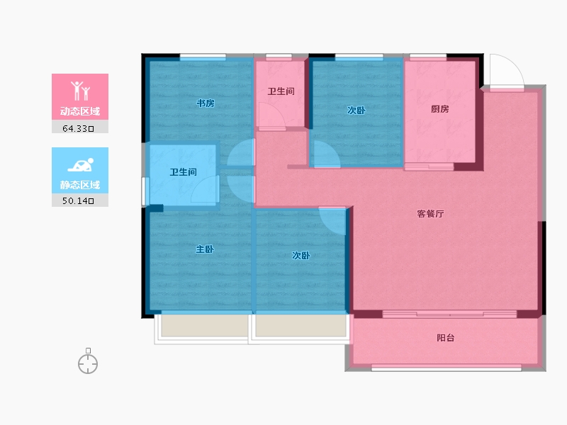 江苏省-南京市-创维·文悦府-103.99-户型库-动静分区