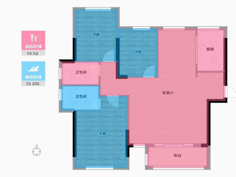 福建省-福州市-长乐三木翡丽府-86.40-户型库-动静分区