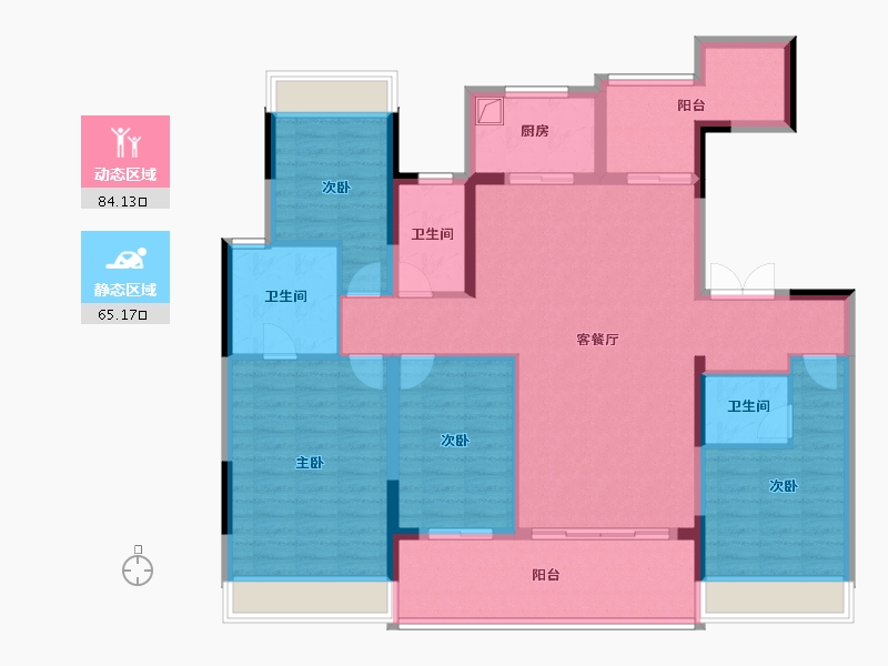 广东省-广州市-龙狮·璟珑府-134.41-户型库-动静分区