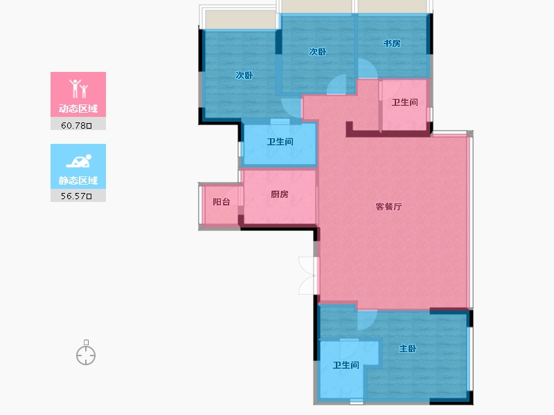 四川省-成都市-中建映锦江-105.74-户型库-动静分区