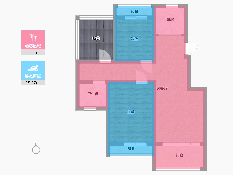 河南省-南阳市-浩创·伏牛山-63.99-户型库-动静分区