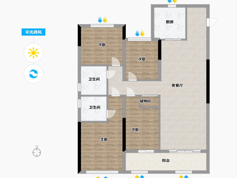 福建省-泉州市-龙湖椿实春江天越-114.40-户型库-采光通风