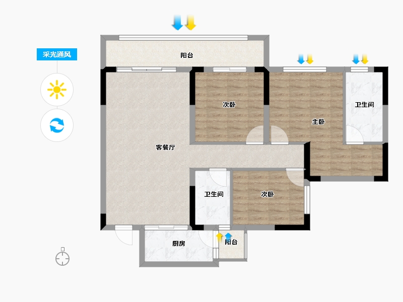 四川省-成都市-中国铁建新川樾-98.00-户型库-采光通风