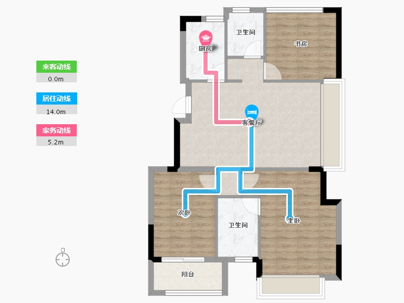 浙江省-湖州市-绿城西溪锦庐-80.65-户型库-动静线