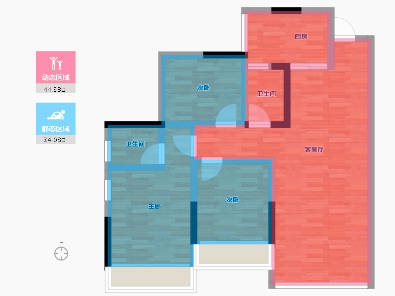 四川省-攀枝花市-鑫洋·天御城-68.69-户型库-动静分区