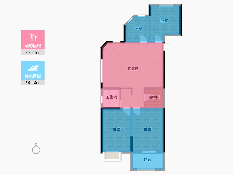 安徽省-合肥市-翡翠时光-92.80-户型库-动静分区