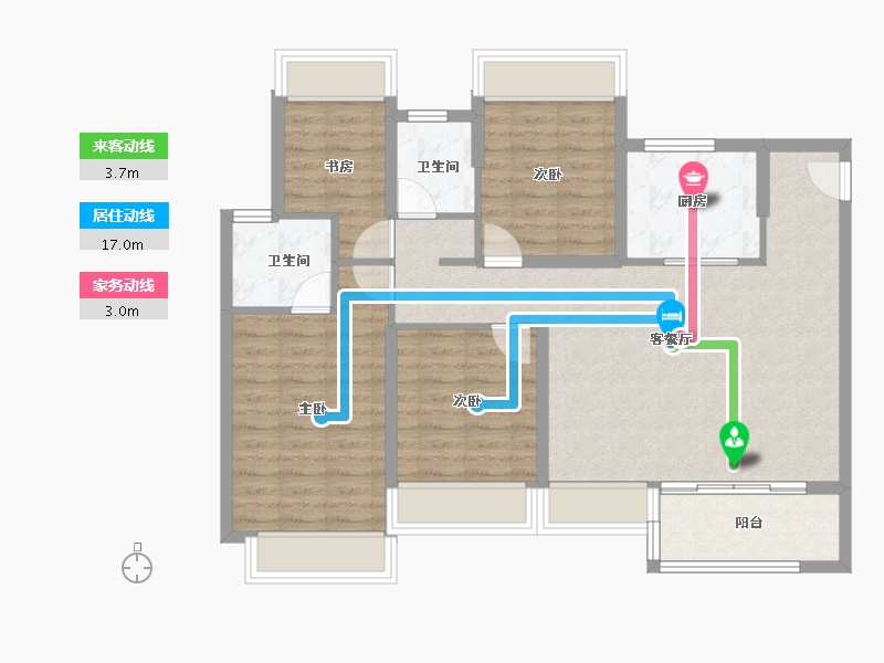 上海-上海市-建发熙和府-95.20-户型库-动静线